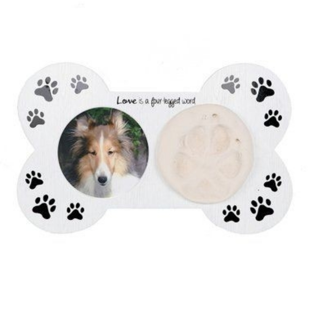 Paw Print Frames with plaster molding SET OF 2